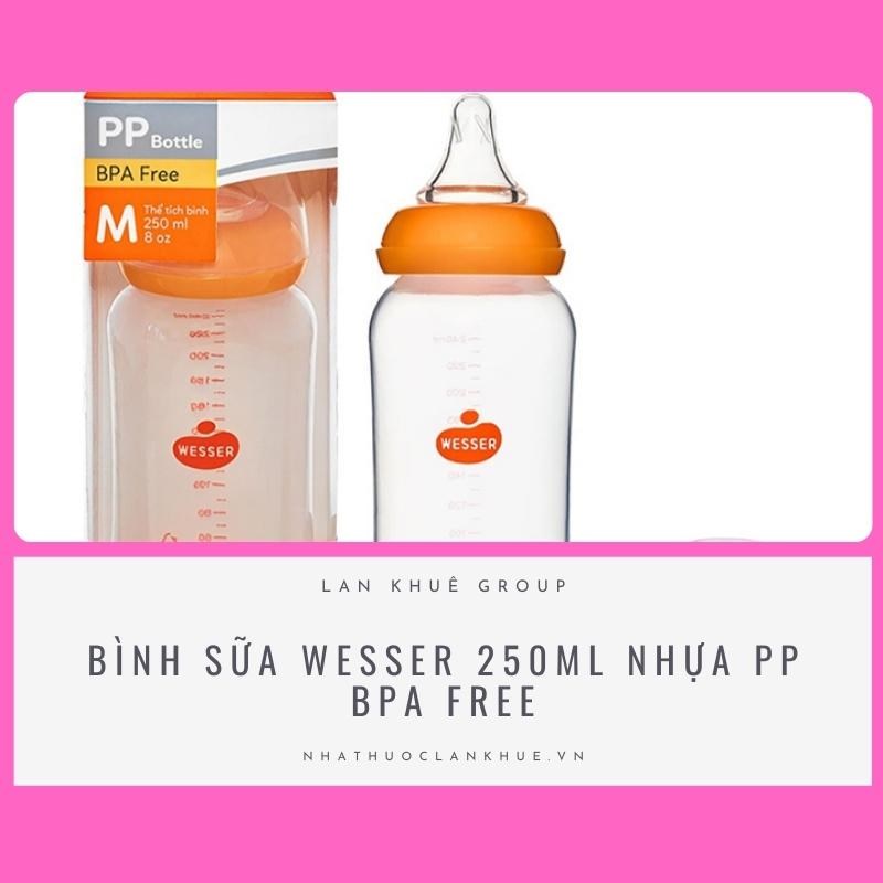 BÌNH SỮA WESSER 250ML NHỰA PP BPA FREE