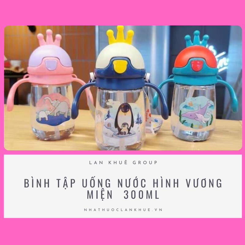 BÌNH TẬP UỐNG NƯỚC HÌNH VƯƠNG MIỆN  300ML