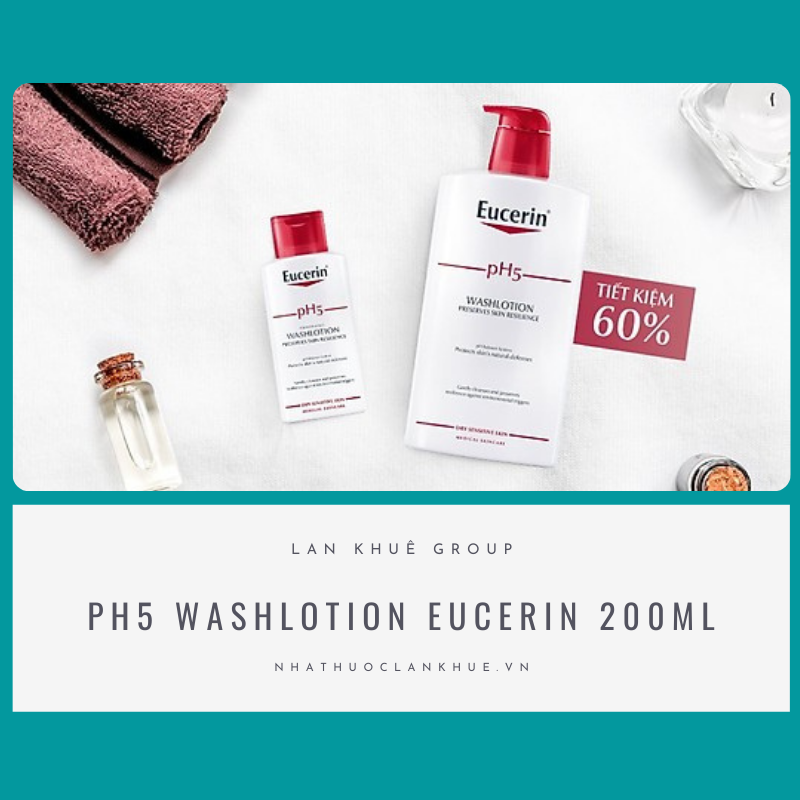 SỮA TẮM DỊU NHẸ CHO DA NHẠY CẢM PH5 WASHLOTION EUCERIN 200ML