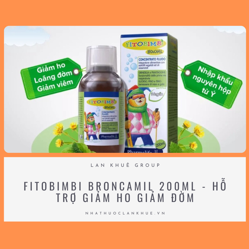 FITOBIMBI BRONCAMIL 200ML - HỖ TRỢ GIẢM HO GIẢM ĐỜM