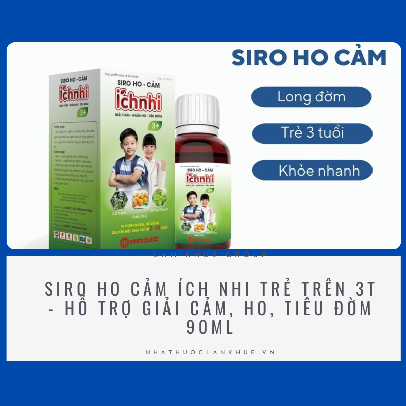 SIRO HO CẢM ÍCH NHI TRẺ TRÊN 3T - Hỗ trợ giải cảm, ho, tiêu đờm 90ML