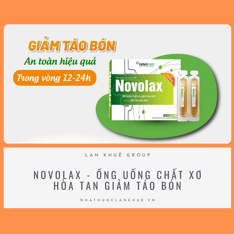 NOVOLAX - ỐNG UỐNG CHẤT XƠ HÒA TAN GIẢM TÁO BÓN