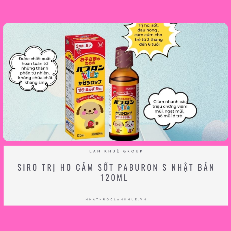 SIRO HO  CẢM SỐT PABURO S CHÓ MÈO NHẬT BẢN 120ML 