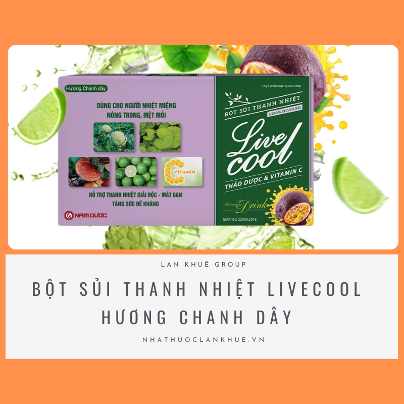 BỘT SỦI THANH NHIỆT LIVECOOL HƯƠNG CHANH DÂY - HỖ TRỢ THANH NHIỆT GIẢI ĐỘC, MÁT GAN, TĂNG CƯỜNG SỨC ĐỀ KHÁNG.