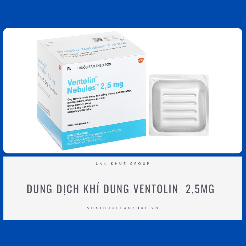 DUNG DỊCH KHÍ DUNG VENTOLIN NEBULES 2,5MG ĐIỀU TRỊ VÀ NGỪA CO THẮT PHẾ QUẢN (HỘP 6 VỈ X 5 ỐNG)