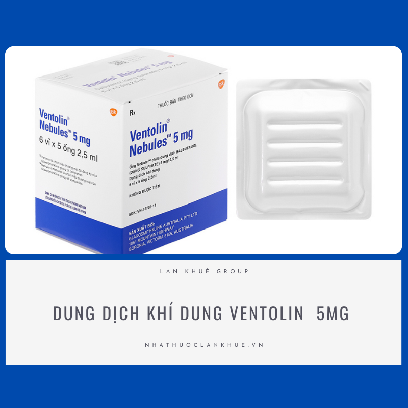 DUNG DỊCH KHÍ DUNG VENTOLIN NEBULES 5MG ĐIỀU TRỊ, NGỪA CO THẮT PHẾ QUẢN (HỘP 6 VỈ X 5 ỐNG)